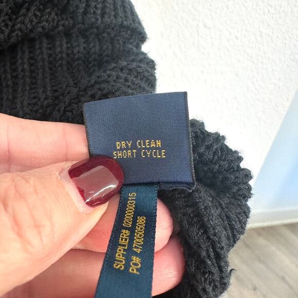 Polo Ralph Lauren Cotton Silk Sweater with Brown Leather Shoulder Accent, Size M - Picture 5 of 8